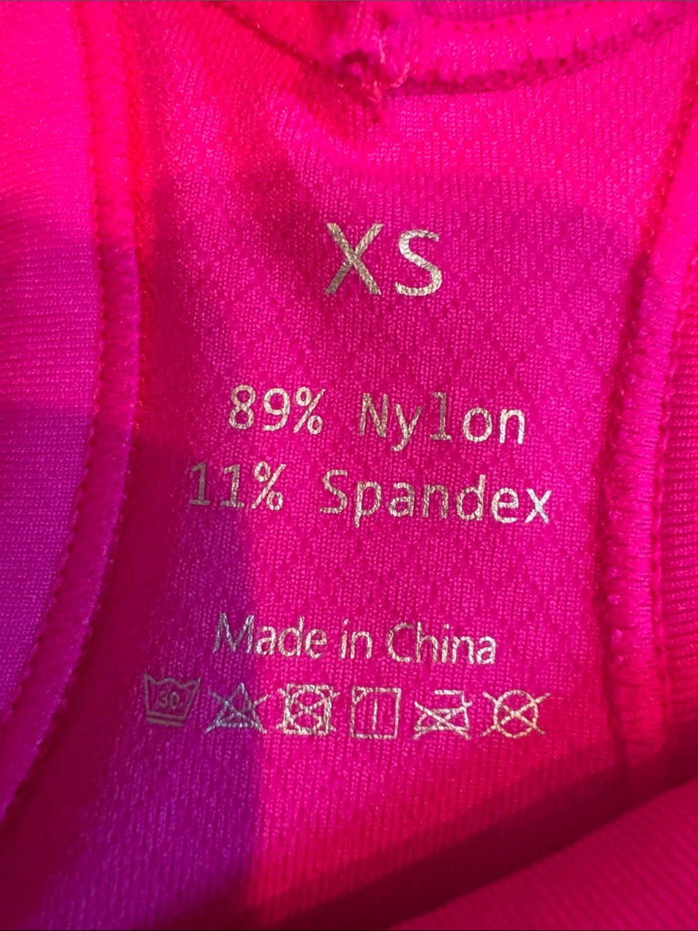 XS Bright Pink Ribbed Racerback Tank Top - Picture 3 of 4
